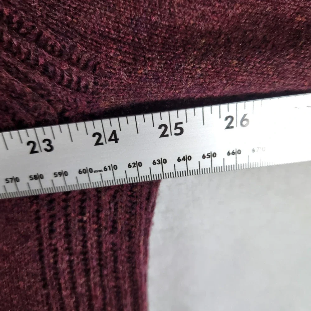 Banana Republic Mens XL‎ Burgundy Wool Blend Quarter Zip Pullover Sweater